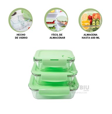 ENVASE GRANDE CON CUBRIDOR RYBIU CO32521 VIDRIO VERDE 1040ML +GIFT STICKERS