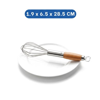 HERRAMIENTA PARA COCINA PLATEADA CON MANGO DE MADERA ERGONÓMICO Y+LIGAS REGALO - 4