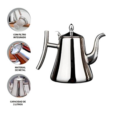 PREPARADOR CAFETERA DE 2,0L CON FILTRO PLATEADO COMPACTO Y RESISTENTE Y+LIGAS REGALO - 3