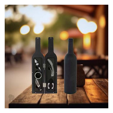SET ACCESORIOS COCINA RYBIU CO30364 NEGRO DESCORCHADORES BOTELLA + GIFT MINIAGENDA