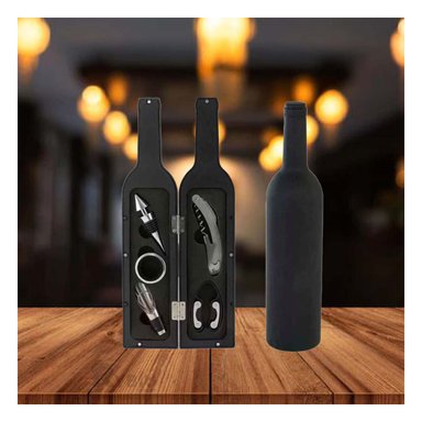 SET ACCESORIOS COCINA RYBIU CO30364 NEGRO ELEGANTE DESTAPADOR + ENVOLTORIO REGALO