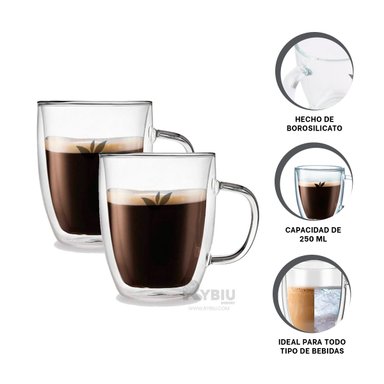 VASO RYBIU DURO DE 250ML TRANSPARENTE +REGALO LIGAS PARA PEINAR 253-3