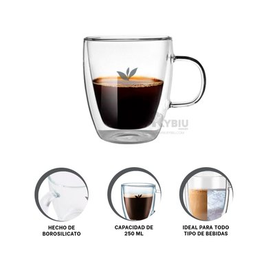 VASO RYBIU PRACTICO DE 250ML EN TRANSPARENTE + LIGAS DE REGALO 253-3