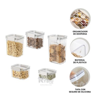 SET CONTENEDORES RYBIU CO30187 TRANSPARENTE IDONEO + LIGAS REGALO
