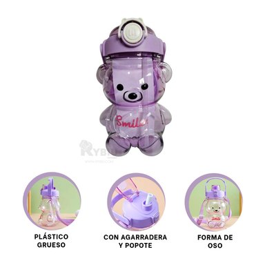 SET RECIPIENTE RYBIU CO30500 BONITO MORADO + BANDERITAS ADHESIVAS