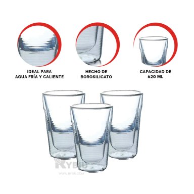 TAZA PRACTICA RYBIU TRANSPARENTE +LIGAS DE REGALO