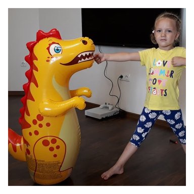 INFLABLE SEGURO CON DISEÑO DINOSAURIO Y+REGALO STICKERS - 4