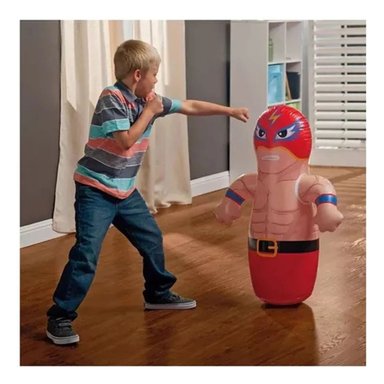 INFLABLE CURIOSO DE BOXEADOR DE COLOR ROJO Y+REGALO STICKERS - 2