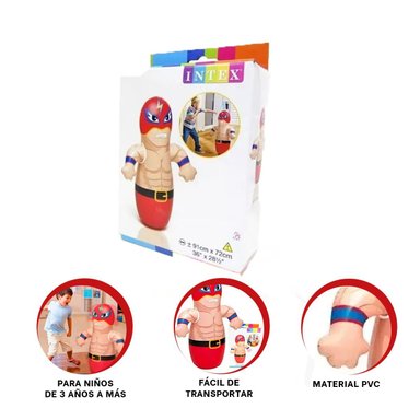 INFLABLE CURIOSO DE BOXEADOR DE COLOR ROJO Y+REGALO STICKERS - 3