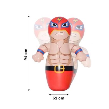 INFLABLE CURIOSO DE BOXEADOR DE COLOR ROJO Y+REGALO STICKERS - 5