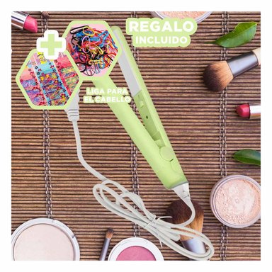 PLANCHADOR RYBIU BE30322 VERSATIL CABELLO VERDE + LIGAS REGALO