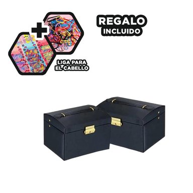 COFRE RYBIU BE30331 NEGRO VERSATIL GUARDAR JOYAS + LIGAS REGALO