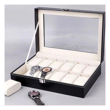 CAJA RYBIU BE30335 NEGRO VERSATIL GUARDAR RELOJES + LIGAS REGALO - 2