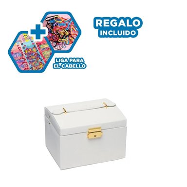 COFRE RYBIU BE30329 BLANCO VERSATIL GUARDAR JOYAS + LIGAS REGALO