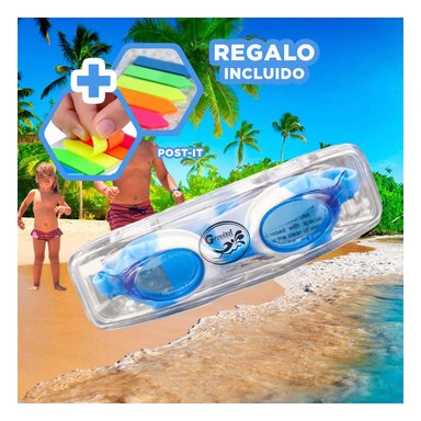 VISOR RYBIU MG-460C CELESTE MULTICOLOR CHICO SUTIL + BANDERITAS ADHESIVAS