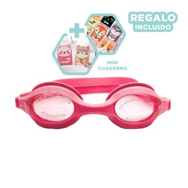 GAFAS NATACION RYBIU MG-460C ROSADO IMPERMEABLE NADADORES + GIFT MINIAGENDA