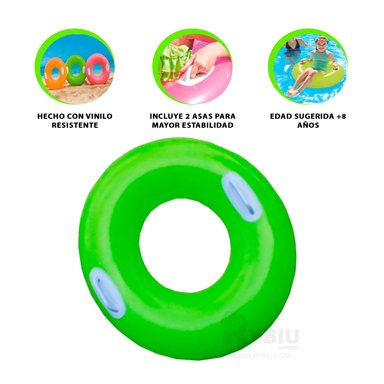 SALVAVIDAS RYBIU 59258NP VERDE LIGERO UTIL CON ASA 76CM + GIFT STICKERS