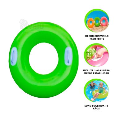 SALVAVIDAS RYBIU 59258NP VERDE DURABLE CON ASA 76CM + REGALO AGENDITA