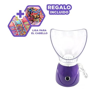 VAPORIZADOR RYBIU BE30352 HUMIDIFICADOR FACIAL FUNCIONAL VIOLETA + LIGAS DE REGALO