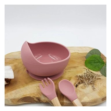 SET RYBIU MINI CUCHARA BEBE ROSA OSCURO + LIGAS REGALO