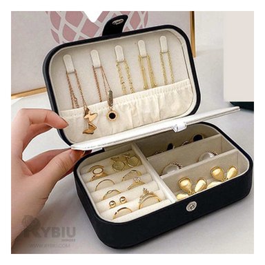 JOYERO RYBIU BE32210 ESTUCHE PRACTICO 16X11X5 + REGALO STICKERS NEGRO