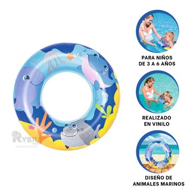 INFLABLE RYBIU DE GRAN CAPACIDAD AZUL MOD.36113 + REGALO STICKERS