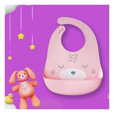 BABERO RYBIU SILICONA ROSADO PROTECTOR VERSATIL BABAS + LIGAS REGALO - 2