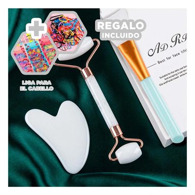 MASAJEADOR RYBIU FACIAL BE32363 PIEDRA COLOR BLANCO + LIGAS REGALO