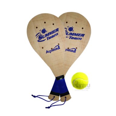 RAQUETAS TENIS RYBIU MADERA PORTATIL Y ELEGANTE BEIGE + GIFT STICKERS - 3