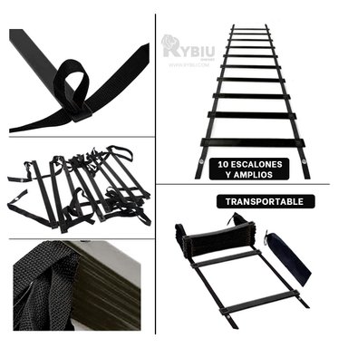 ESCALERA RYBIU DE30296 40CM FUNCIONAL SIN PESO NEGRO + GIFT MINIAGENDA