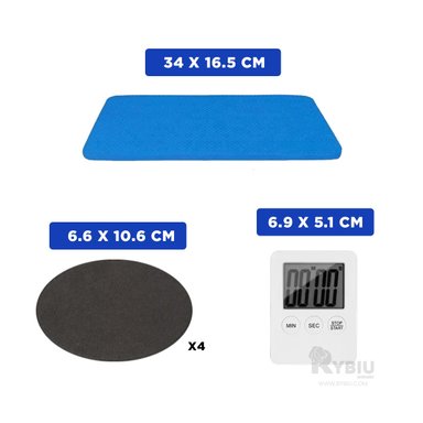 RUEDA ABDOMINAL RYBIU DE30174 ARO REDONDO GIMNASIO 2 EN 1 AZUL + LIGAS REGALO