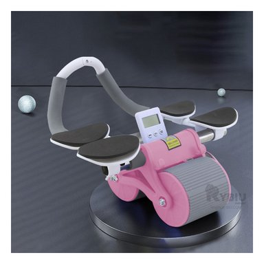 RUEDA ABDOMINAL RYBIU DE30173 ARO 2 EN 1 FORMA ROSADO + REGALO LIGAS PEINAR - 2