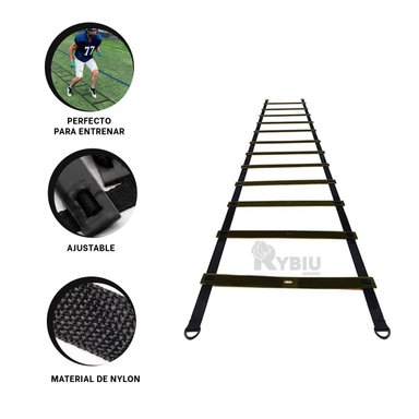 ESCALERA RYBIU DE30295 40CM CON 12 PASOS CROSSFIT NEGRO + LIGAS REGALO
