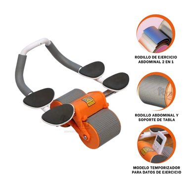 RUEDA ABDOMINAL RYBIU DE30172 ARO GIMNASIO NARANJA + BANDERITAS ADHESIVAS