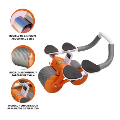 RUEDA ABDOMINAL RYBIU DE30172 ARO INNOVADOR 2 EN 1 CON TABLERO NARANJA + LIGAS REGALO