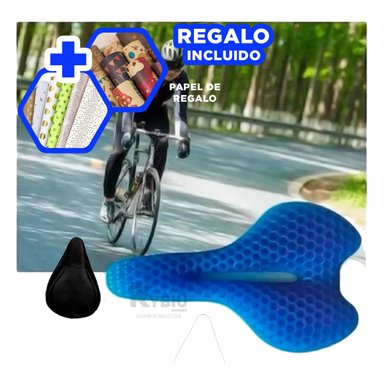 SILLIN CON FUNDA RYBIU DE30509 ZUL BICICLETA + BANDERITAS ADHESIVAS
