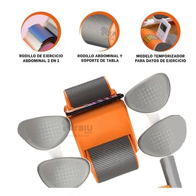 RUEDA ABDOMINAL RYBIU DE30172 ARO DINAMICO NARANJA + REGALO LIGAS PEINAR