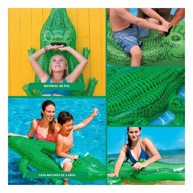 INFLABLE RYBIU 58562NP VERDE FORMA COCODRILO 203X114CM + POST-IT ADHESIVOS