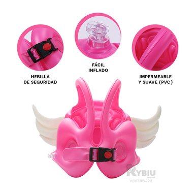 CHALECO PISCINA RYBIU YYQ-E1001 ROSADO APTO BEBE + REGALO STICKERS