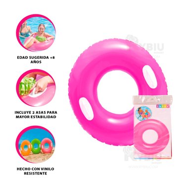 SALVAVIDAS RYBIU 59258NP FUCSIA UTIL CON ASA 76CM + ENVOLTORIO REGALO