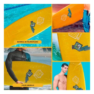 TABLERO RYBIU ST-7 AMARILLO SURF VERSATIL 7' + POST-IT ADHESIVOS