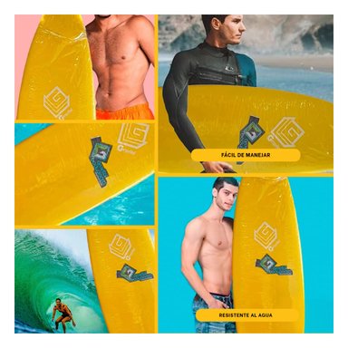 LONGBOARD RYBIU ST-6 AMARILLO MODERNO SURFEAR + GIFT STICKERS