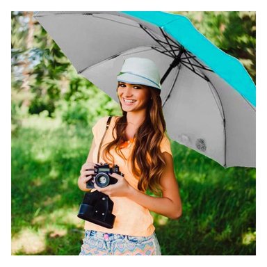 PARAGUAS RYBIU VE30207 APERTURA Y CIERRE FACIL + GIFT STICKERS CELESTE