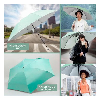 SOMBRILLA RYBIU VE30205 COBERTURA LIGERA Y COMPACTA + POST-IT ADHESIVOS VERDE AGUA