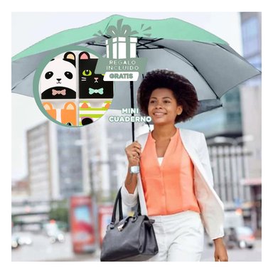 PARAGUAS RYBIU VE30205 EL AIRE LIBRE + GIFT MINIAGENDA VERDE AGUA