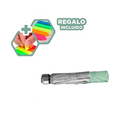 SOMBRILLA RYBIU VE30205 COBERTURA DESPLEGABLE + BANDERITAS ADHESIVAS VERDE AGUA