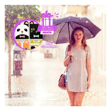 PARAGUAS RYBIU VE30202 MODERNO E INNOVADOR + GIFT MINIAGENDA MORADO