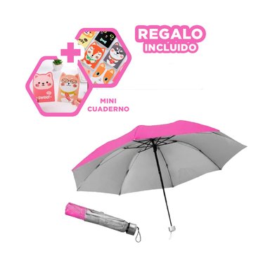 PARAGUAS RYBIU VE30204 CON APERTURA AUTOMATICA + GIFT MINIAGENDA FUCSIA