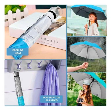SOMBRILLA RYBIU VE30207 PARASOL CARTERA BONITO + POST-IT ADHESIVOS CELESTE