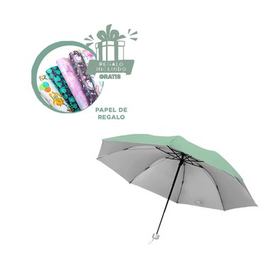 SOMBRILLA RYBIU VE30205 PORTABLE + PAPEL REGALO VERDE AGUA